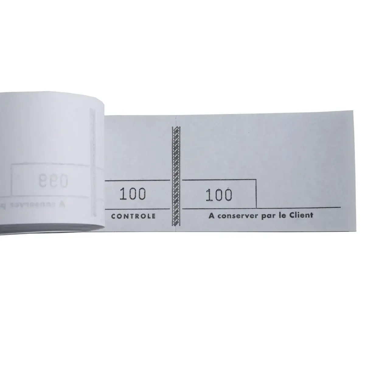 Bloc passe-partout 100 feuillets numérotés de 3 volets - Format 4,8x15 cm - Blanc - EXACOMPTA photo du produit