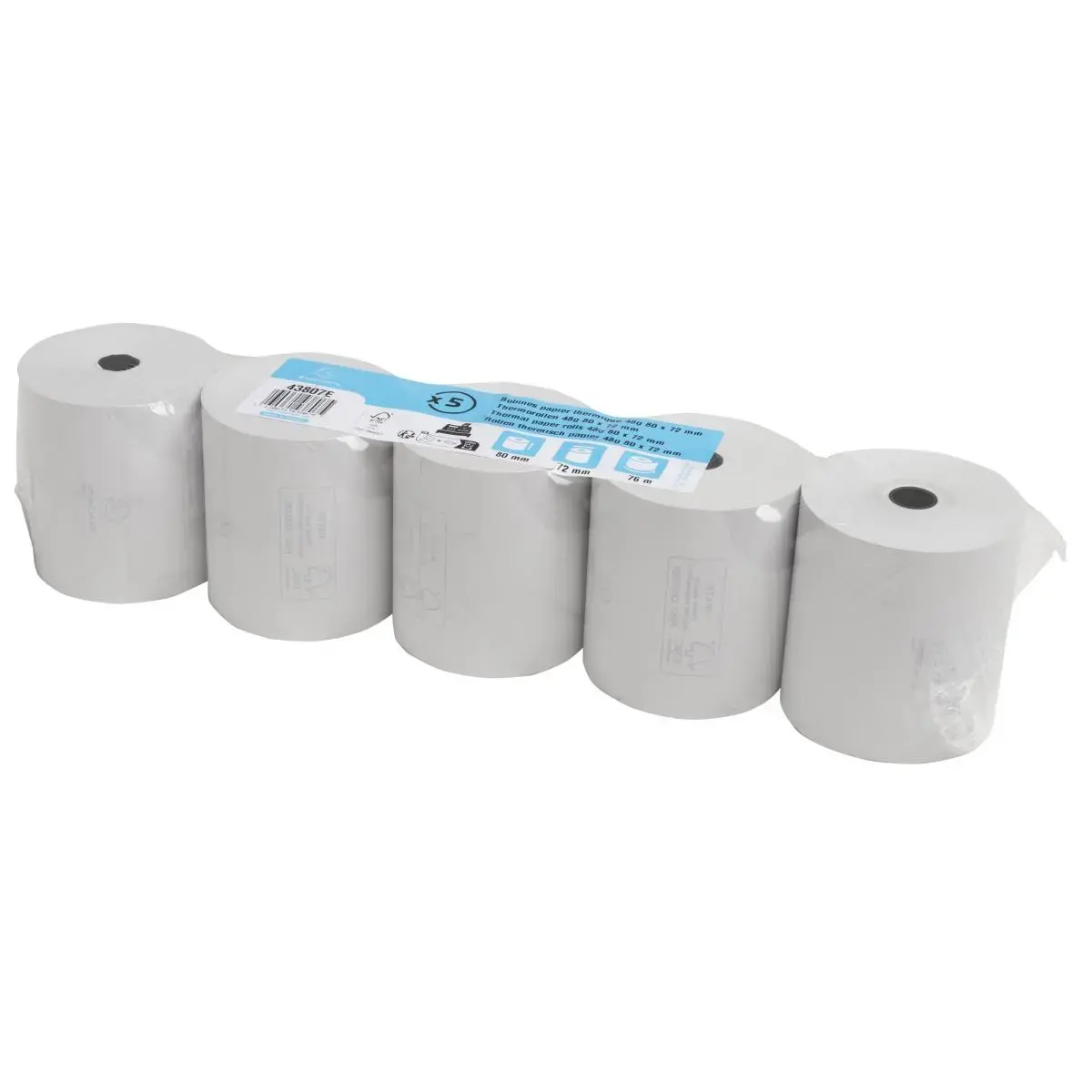Bobine pour tickets de caisse 80x80 mm - 1 pli thermique 55g/m2 sans BPA. - EXACOMPTA photo du produit