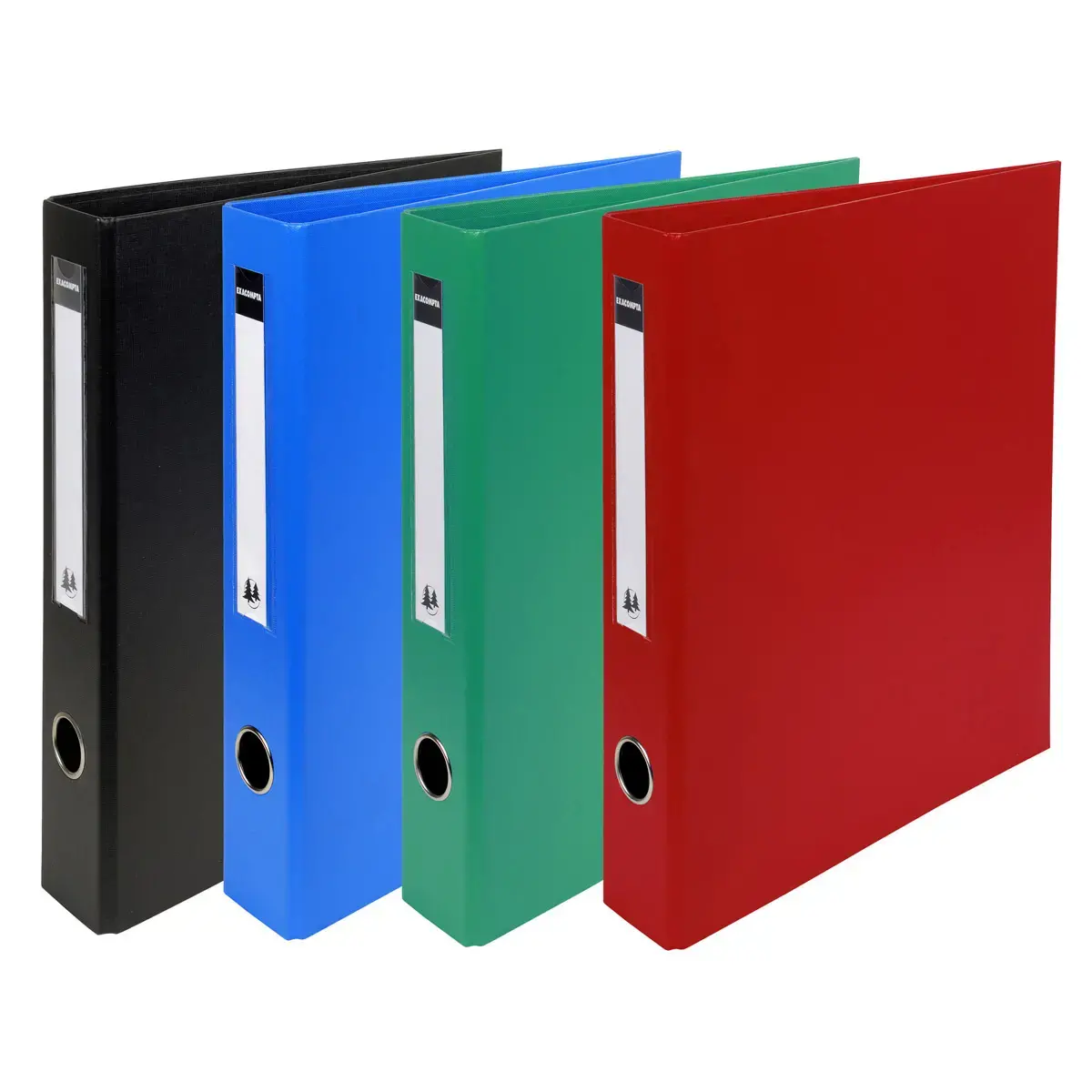 Classeur rembordé PVC 4 anneaux en D de 40mm en 3ème de couverture - A4 maxi - Couleurs assorties - EXACOMPTA photo du produit