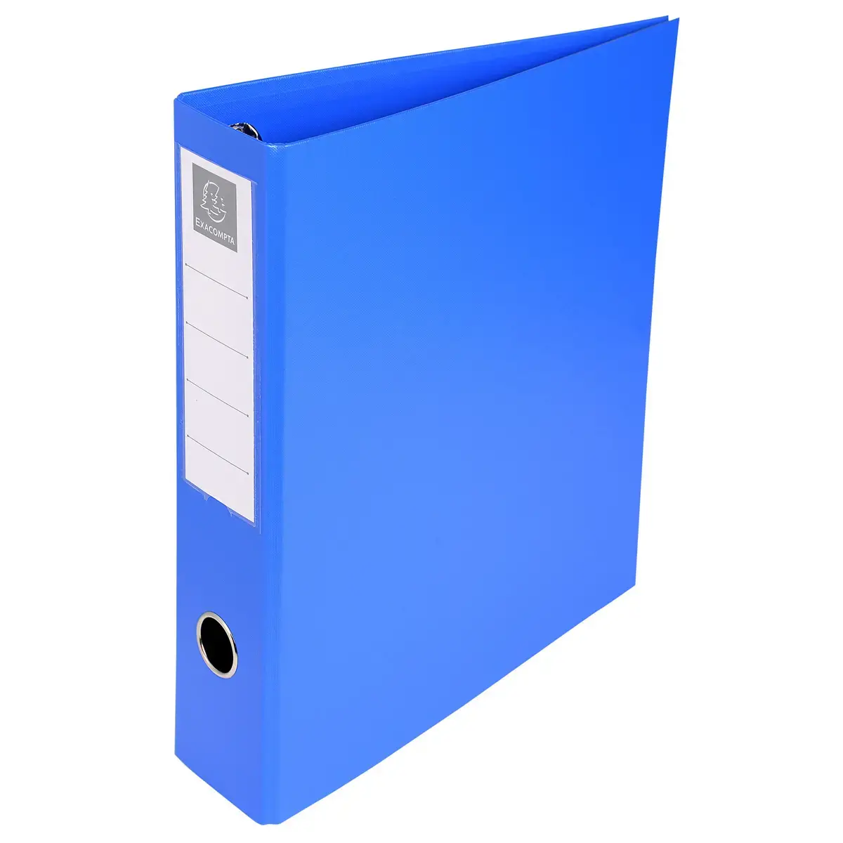 Classeur rembord&eacute; PVC 4 anneaux en D de 50mm en 3&egrave;me de couverture - A4 maxi - Bleu - EXACOMPTA photo du produit
