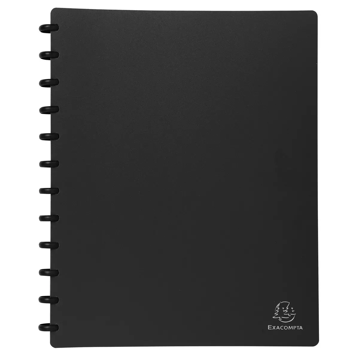 Prot&egrave;ge-documents &agrave; anneaux et pochettes d&eacute;tachables 60 vues - A4 - Noir - Exacompta photo du produit