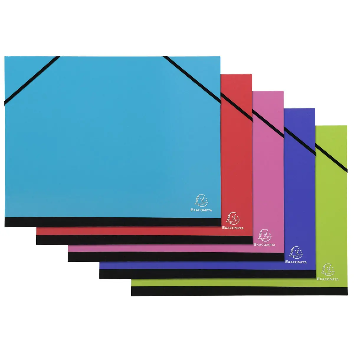 Carton à dessins avec élastiques IDERAMA - A4 - Couleurs assorties - EXACOMPTA photo du produit