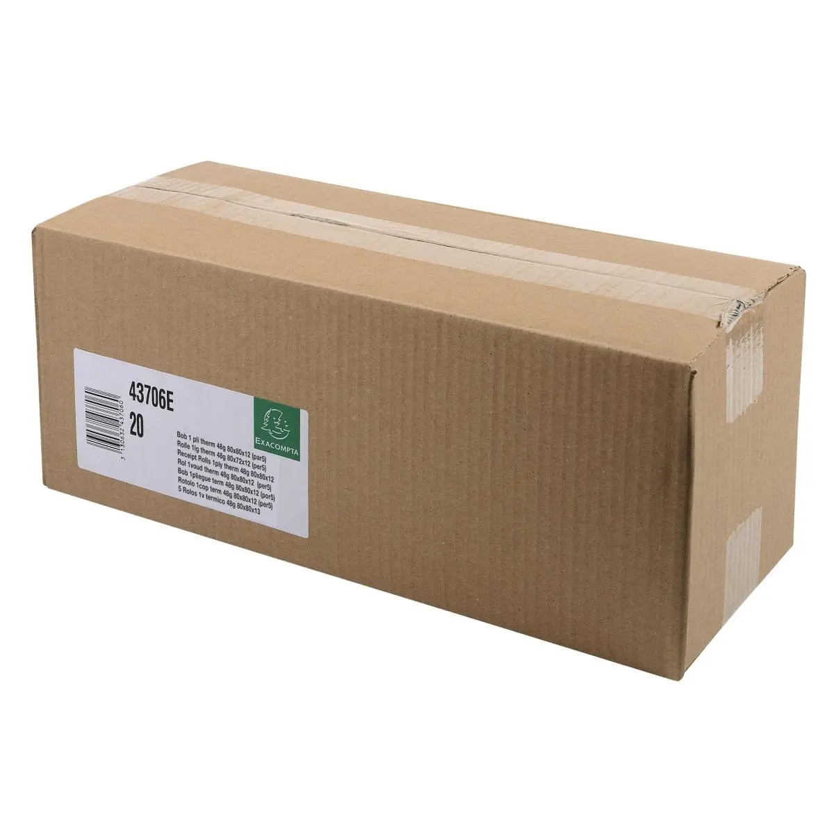 Bobine pour tickets de caisse 80x80 mm - 1 pli thermique 55g/m2 sans BPA. - EXACOMPTA photo du produit