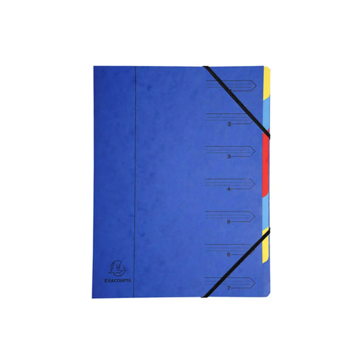 Trieur agrafé avec élastiques 7 compartiments - Bleu - EXACOMPTA photo du produit