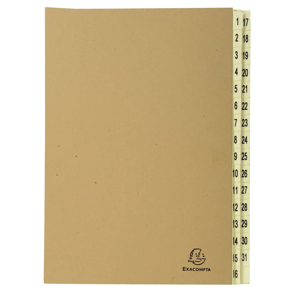 Trieur rigide 31 compartiments de 1 &agrave; 31 Forever kraft - A4 - Brun - EXACOMPTA photo du produit