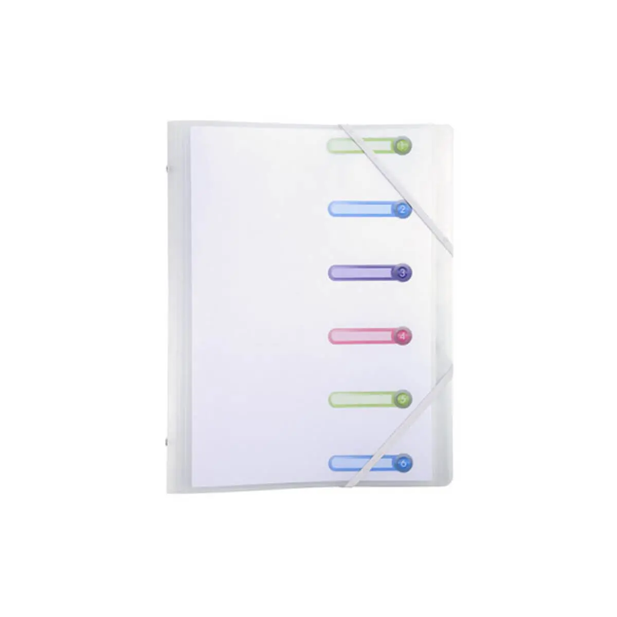 Trieur polypropylène 3 rabats 6 compartiments Chromaline - A4 - Incolore - EXACOMPTA photo du produit