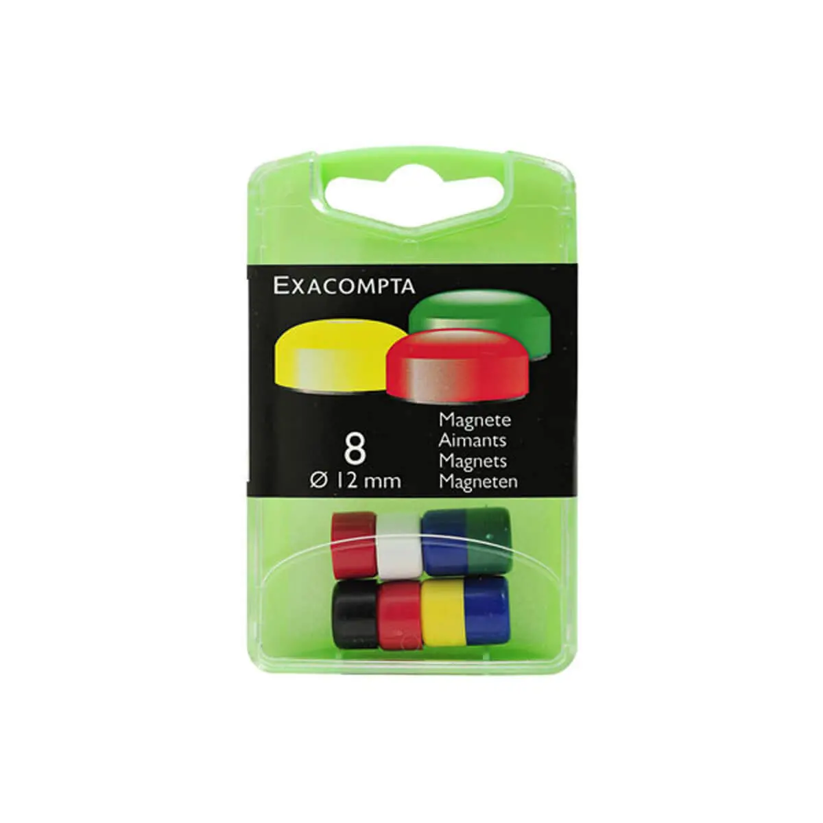 Boîte de 8 aimants F12 - 12mm de diamètre - Couleurs assorties - EXACOMPTA photo du produit