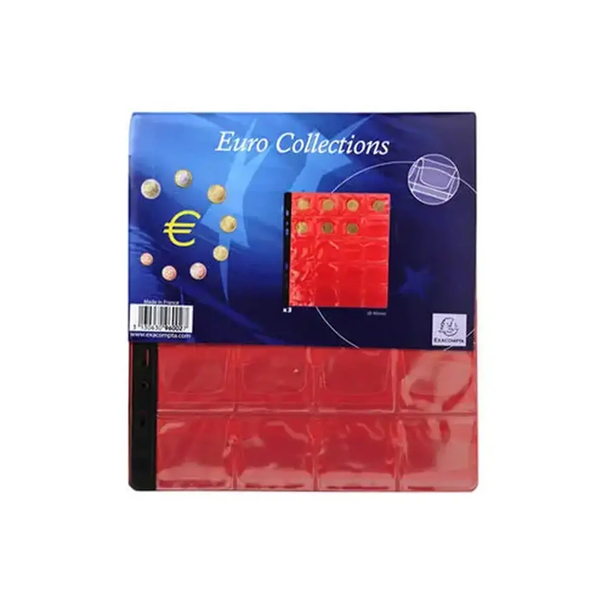 Sachet de 3 recharges numismatiques 20 cases de diam&egrave;tre 40mm - 24,5x25 cm - Cristal - EXACOMPTA photo du produit