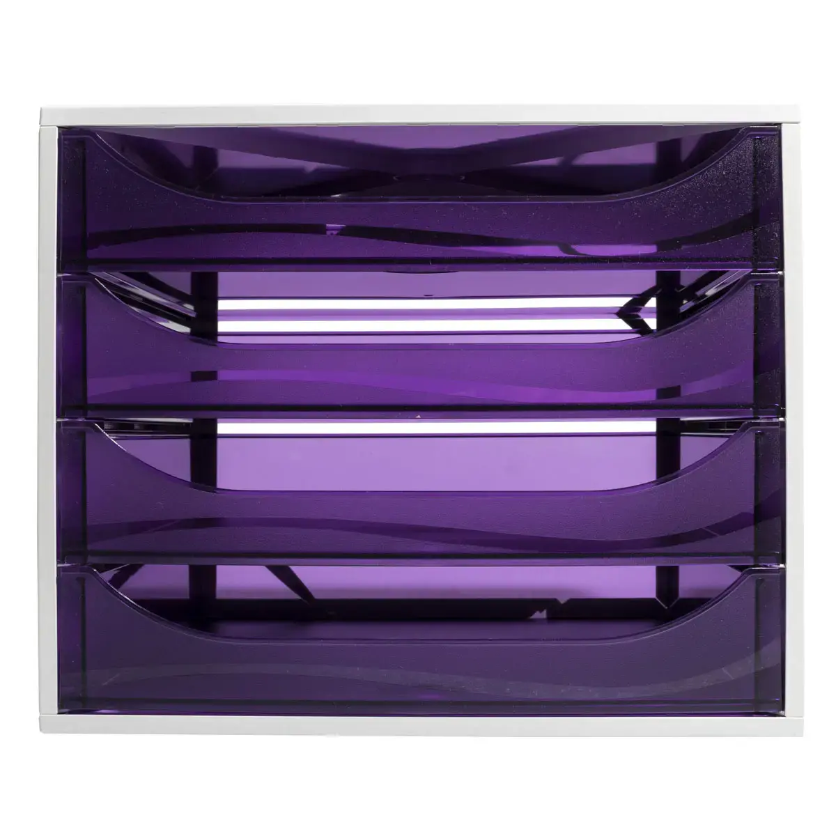 ECOBOX 4 tiroirs - Gris/violet transparent - EXACOMPTA photo du produit