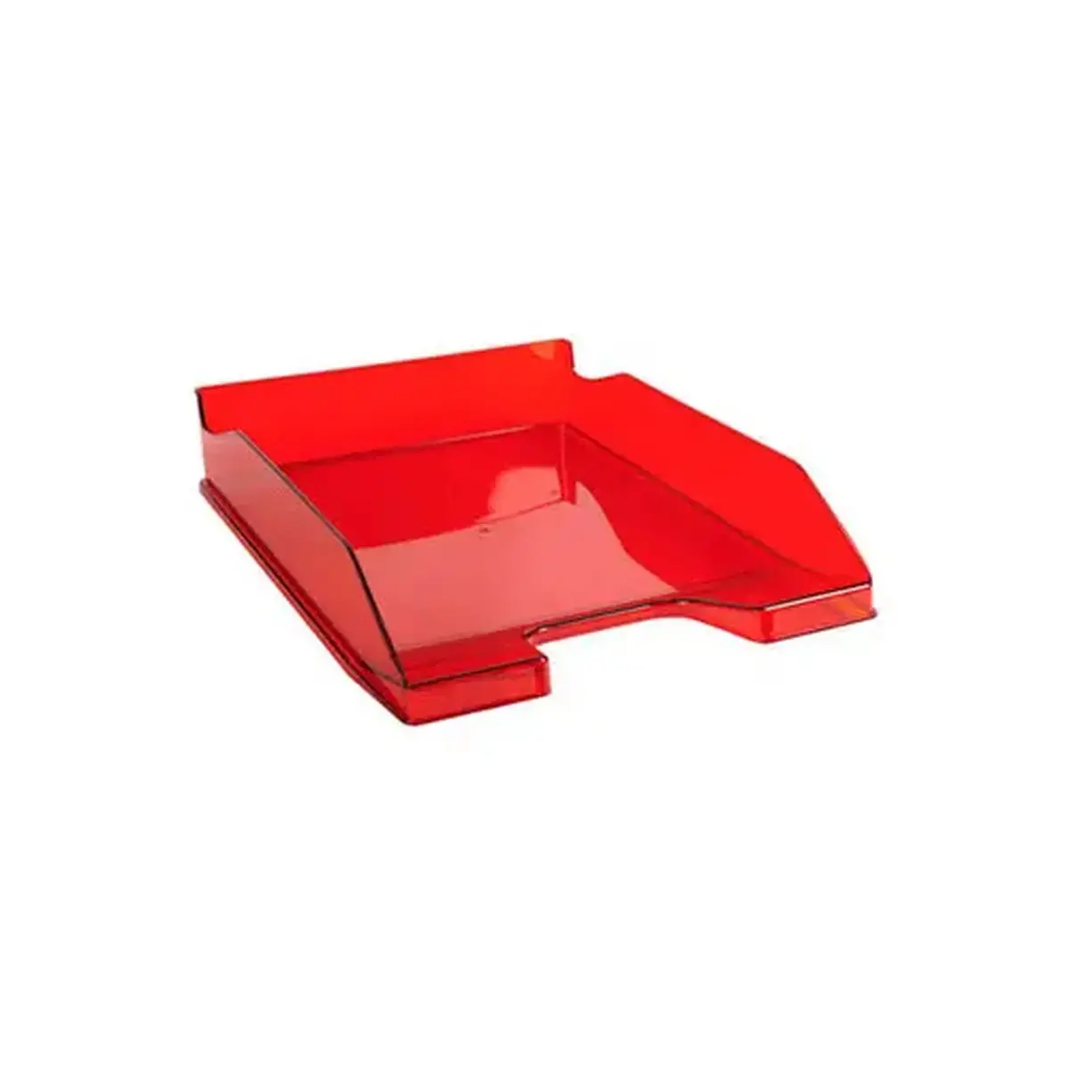 Corbeille &agrave; courrier COMBO MIDI Violet translucide - Rouge carmin transparent gloss - EXACOMPTA photo du produit