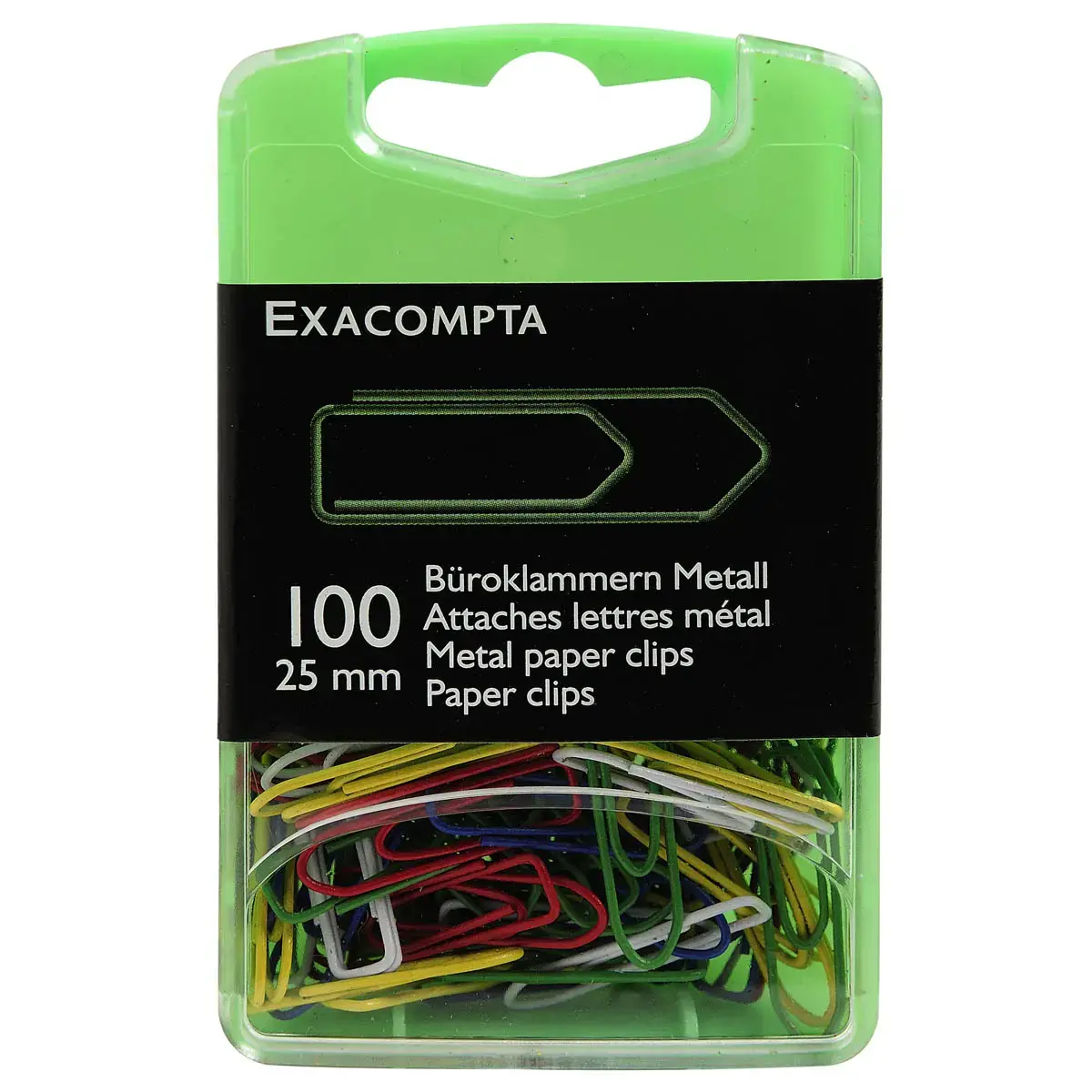 Boîte de 100 attaches lettres 25 mm - Coloris assortis - Exacompta photo du produit