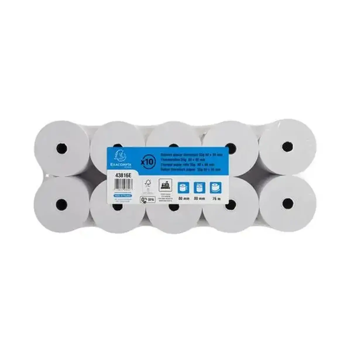Bobine TPE - 1 pli thermique - 80x72mm - EXACOMPTA photo du produit
