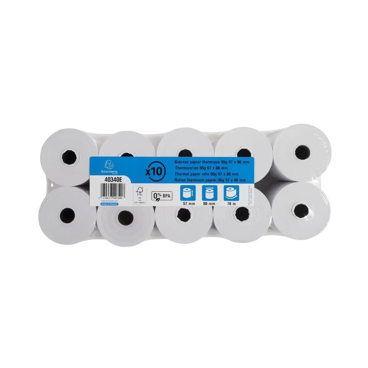 Bob 1pli therm 55g 57x80mm-76m (par10) photo du produit