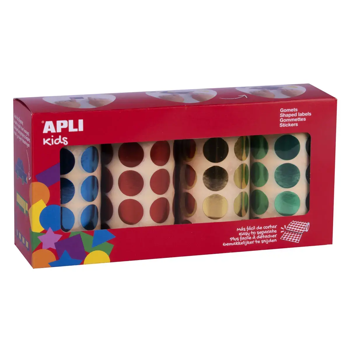 Gommettes rondes bleu, rouge, vert, jaune Ø 20 mm photo du produit