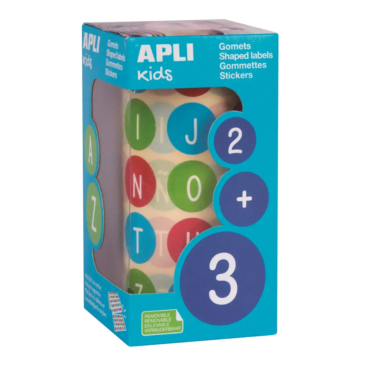Rouleau gommettes alphabet majuscules Ø 20 mm photo du produit
