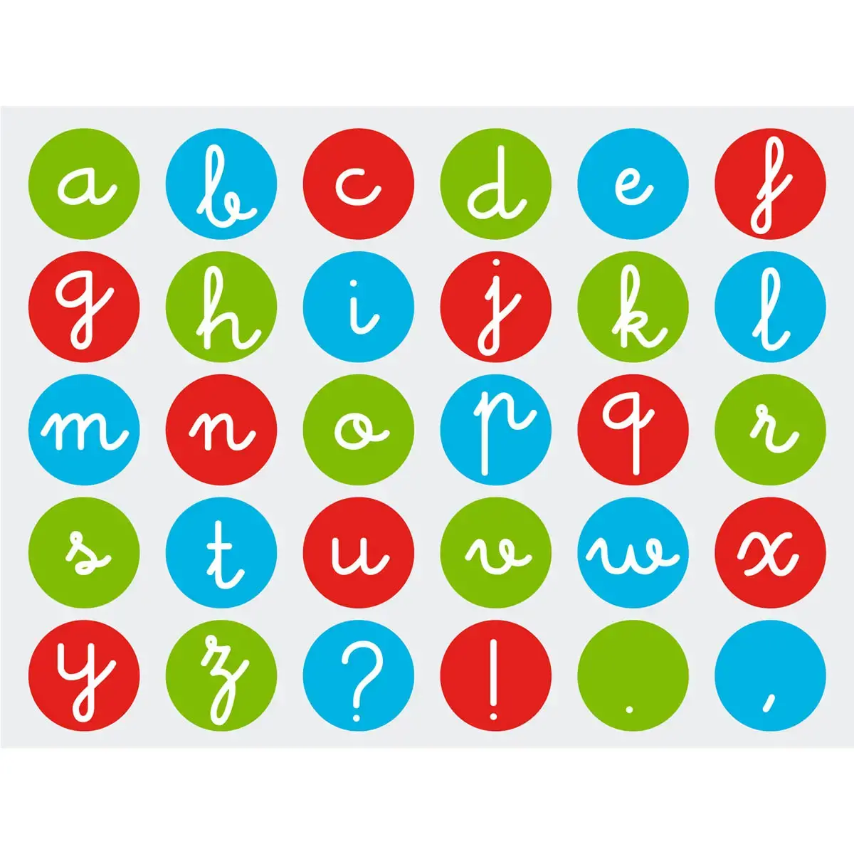 Rouleau gommettes alphabet minuscules Ø 20 mm - Apli photo du produit