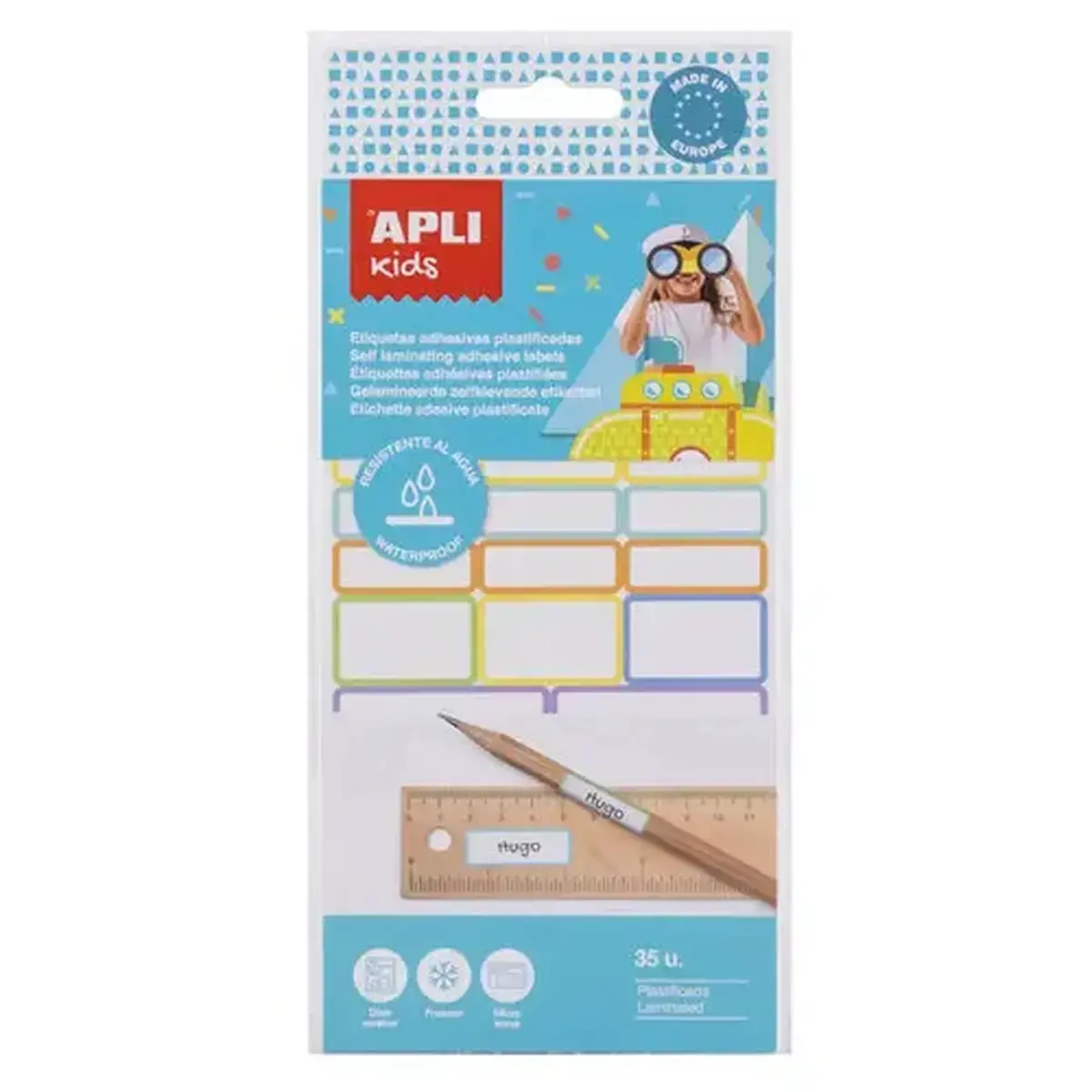 35 Etiquettes platifi&eacute;es adh&eacute;sives - APLI photo du produit
