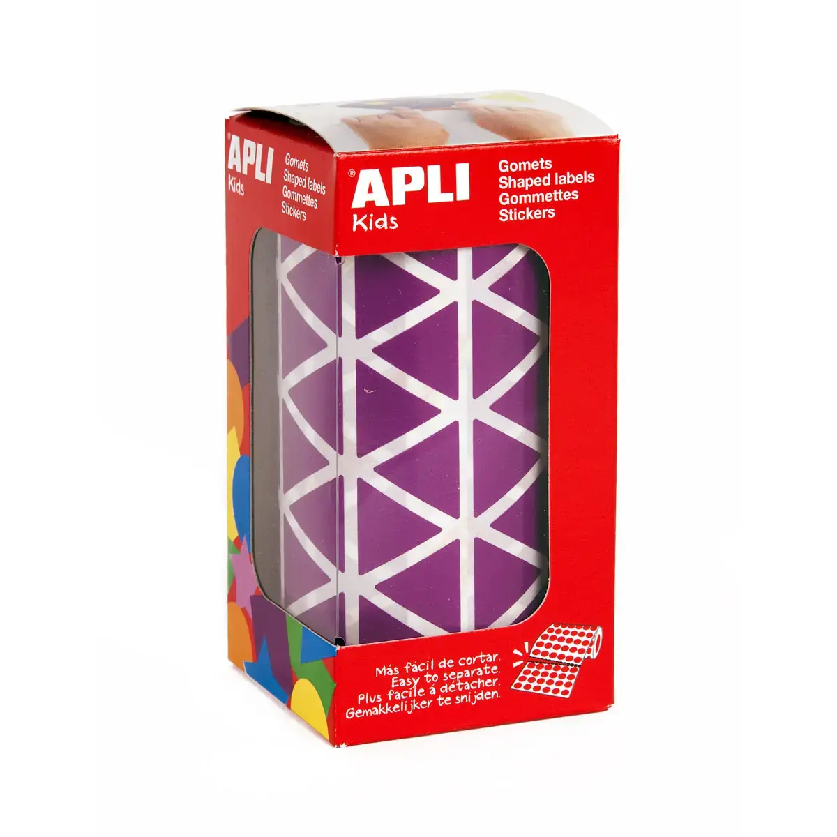 Rouleau gommettes triangulaires 20 mm Lilas - Apli photo du produit