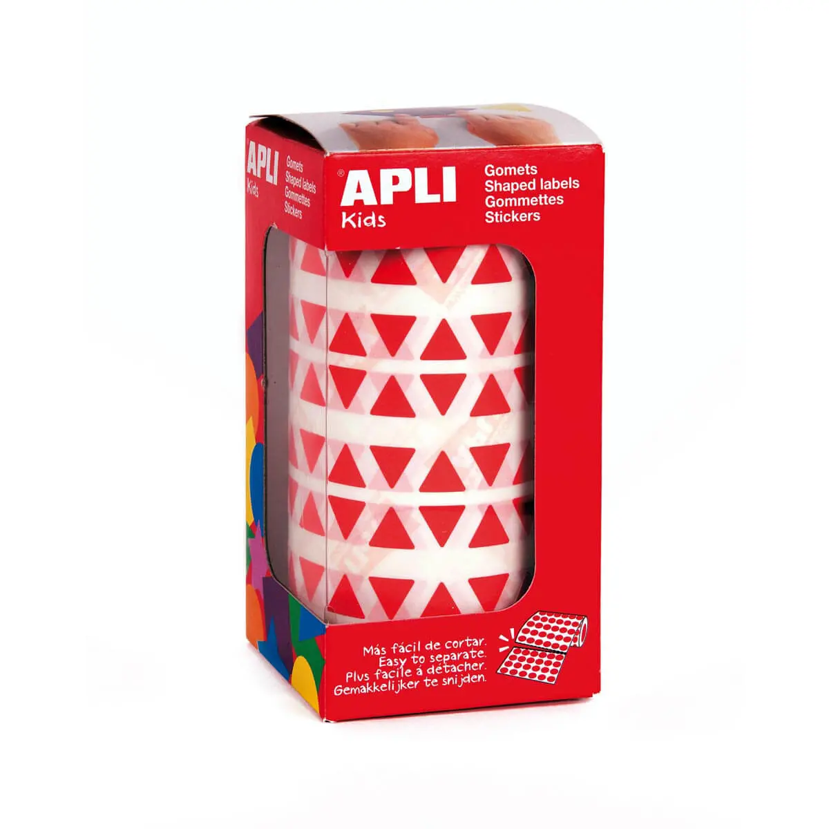 Rouleau gommettes triangulaires 10,5 mm rouges photo du produit