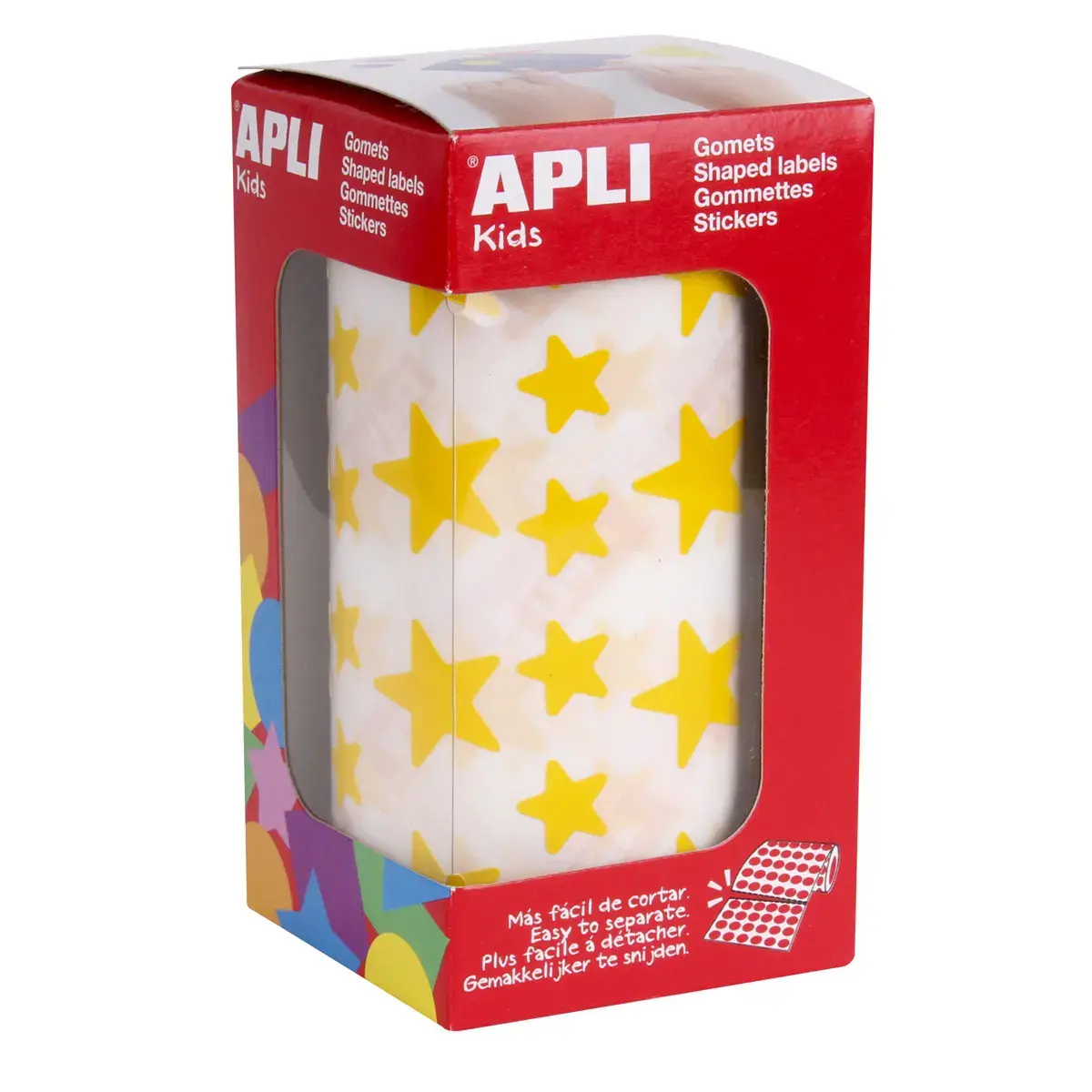 Rouleau gommettes étoiles 12,5 et 19,5 mm Jaunes - Apli photo du produit