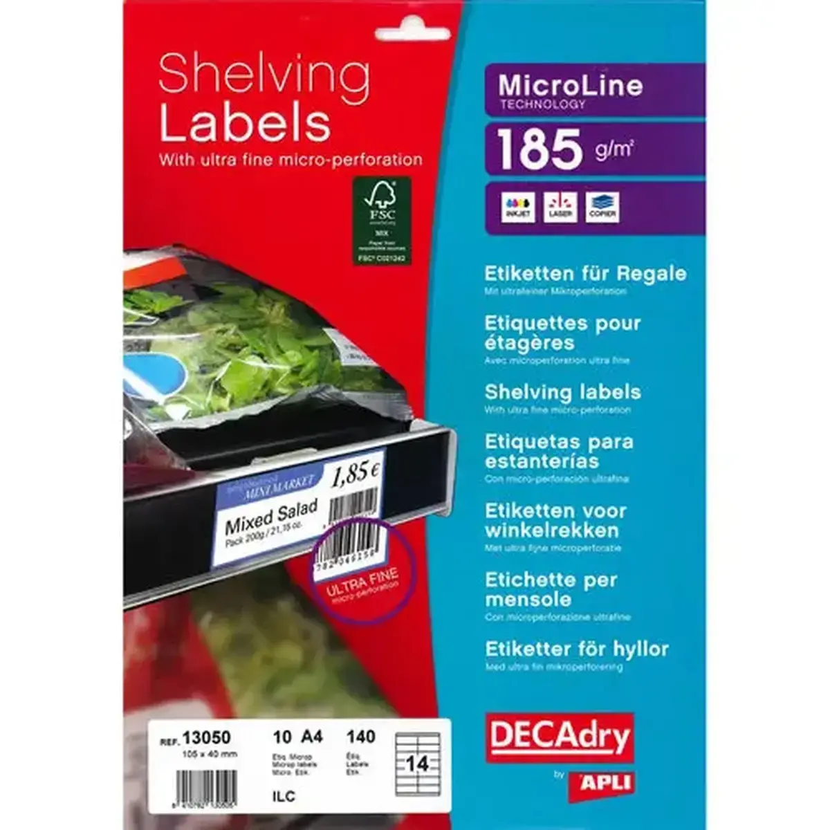 Pochette de 140 étiquettes pour étagères multi-usage FSC® photo du produit