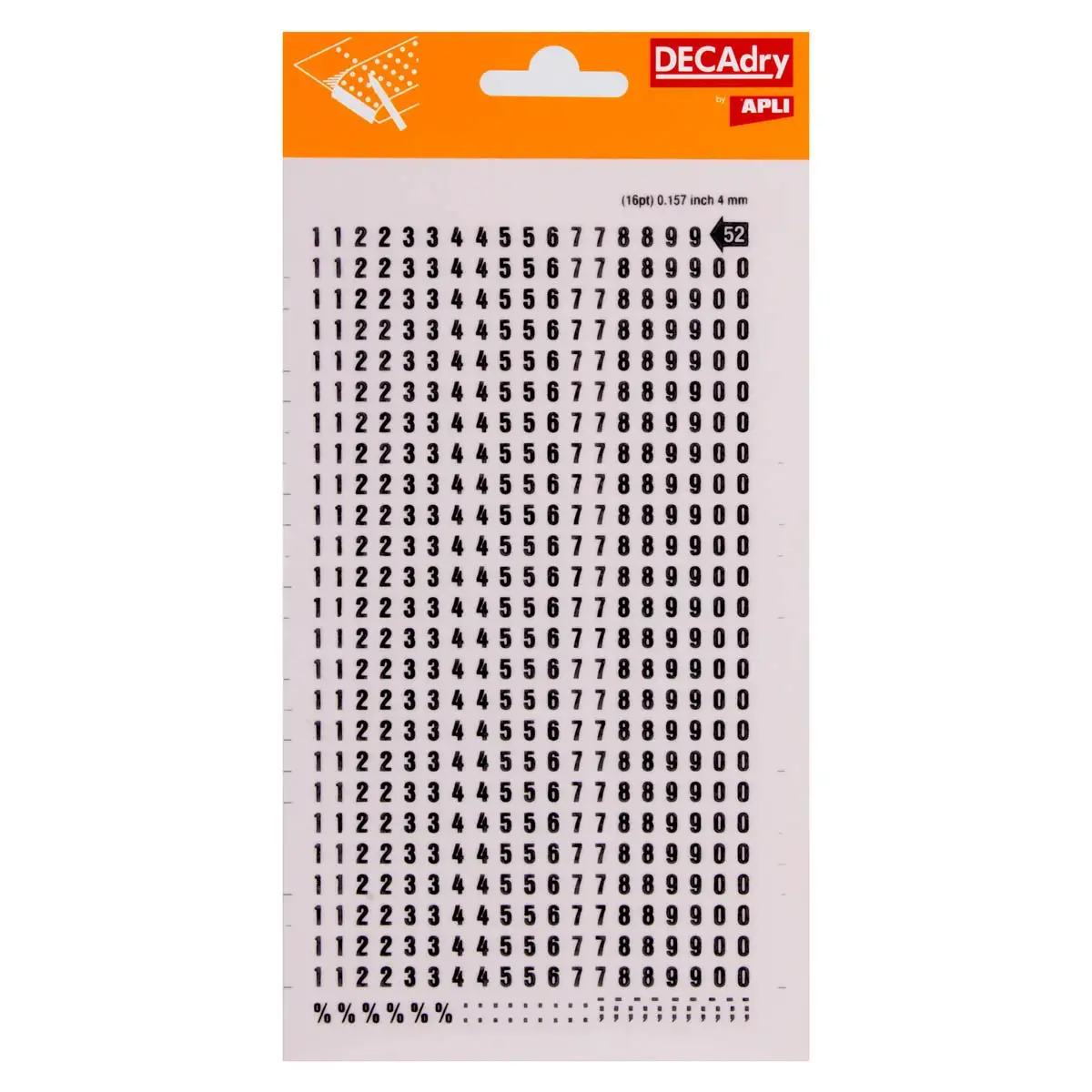 Chiffres transfert noirs 4 mm 528 caractères photo du produit