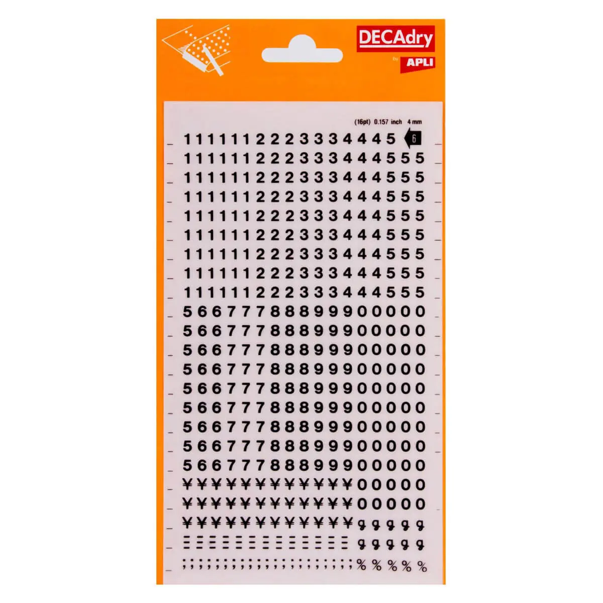 Chiffres transfert noirs 4 mm 420 caractères photo du produit