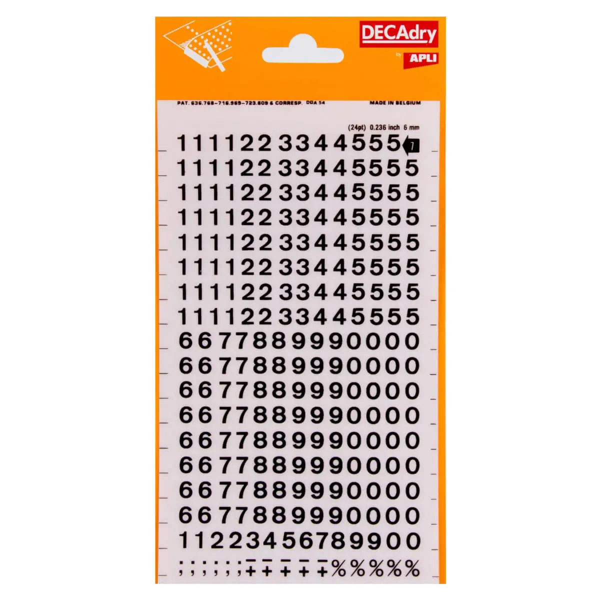 Chiffres transfert noirs 6 mm 256 caractères photo du produit