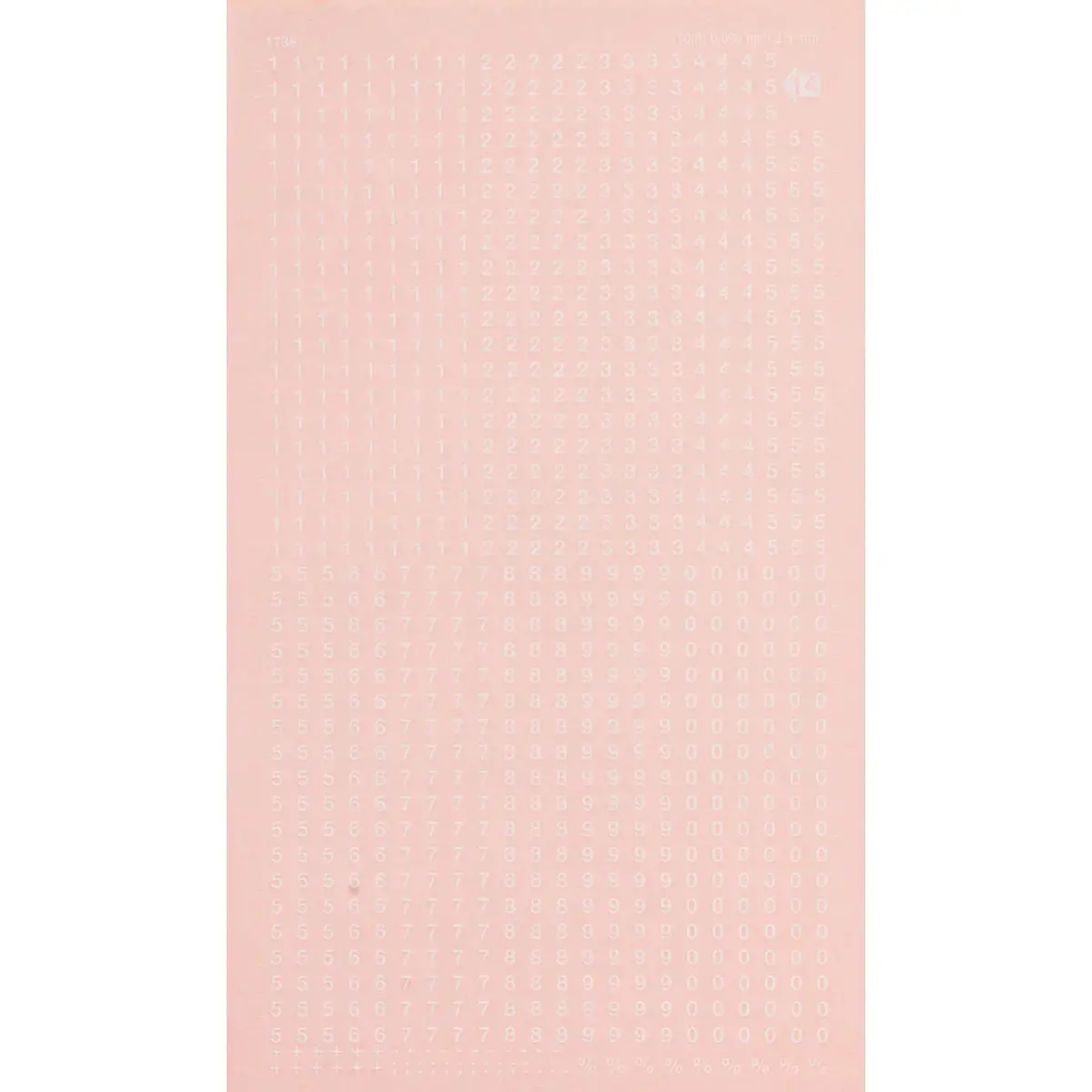Chiffres transfert blancs 2,5 mm 952 caract&egrave;res photo du produit
