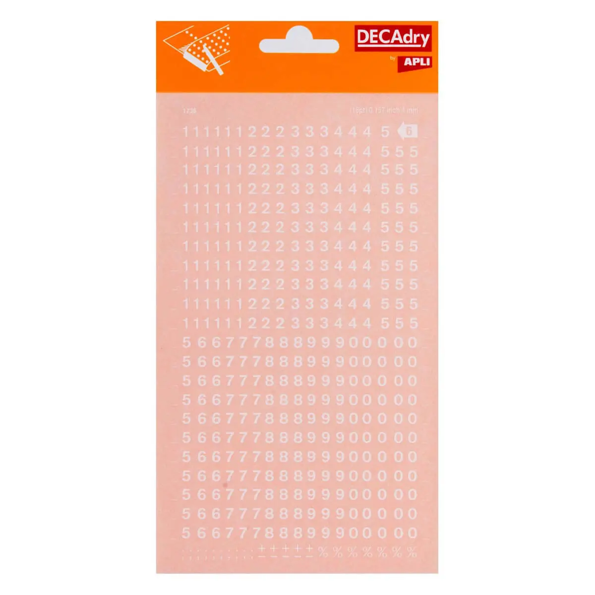 Chiffres transfert blancs 4 mm 420 caractères photo du produit