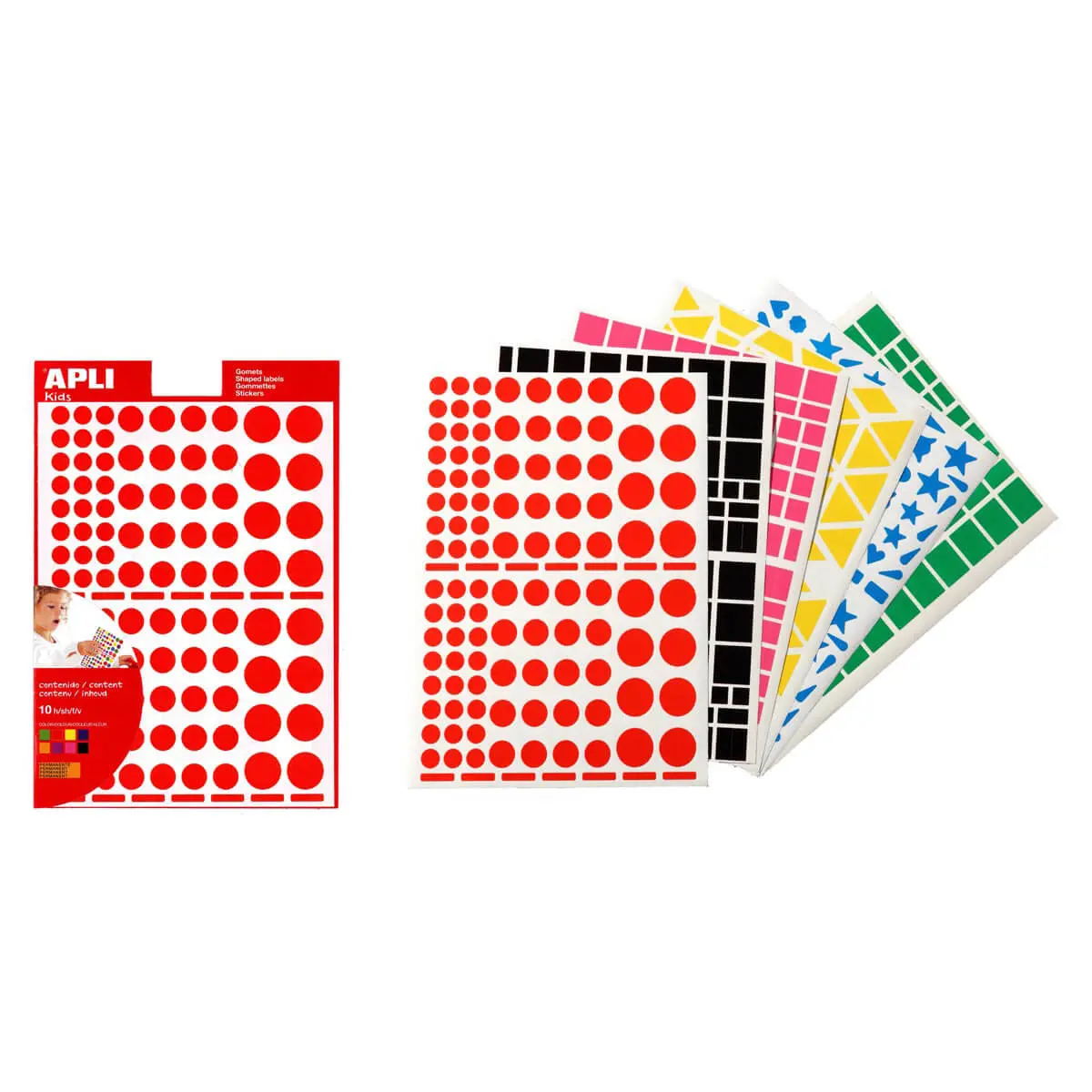 Gommettes formes et couleurs assorties 30 feuilles photo du produit