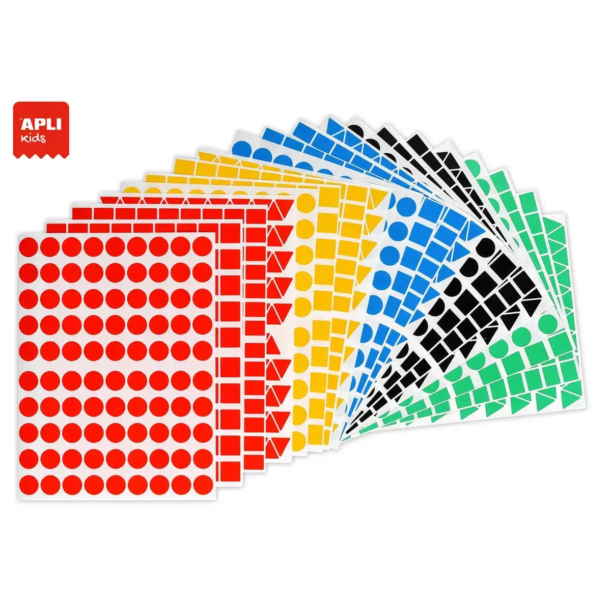 Gommettes enlevables formes assorties 16 mm / couleurs assorties 30 feuilles photo du produit