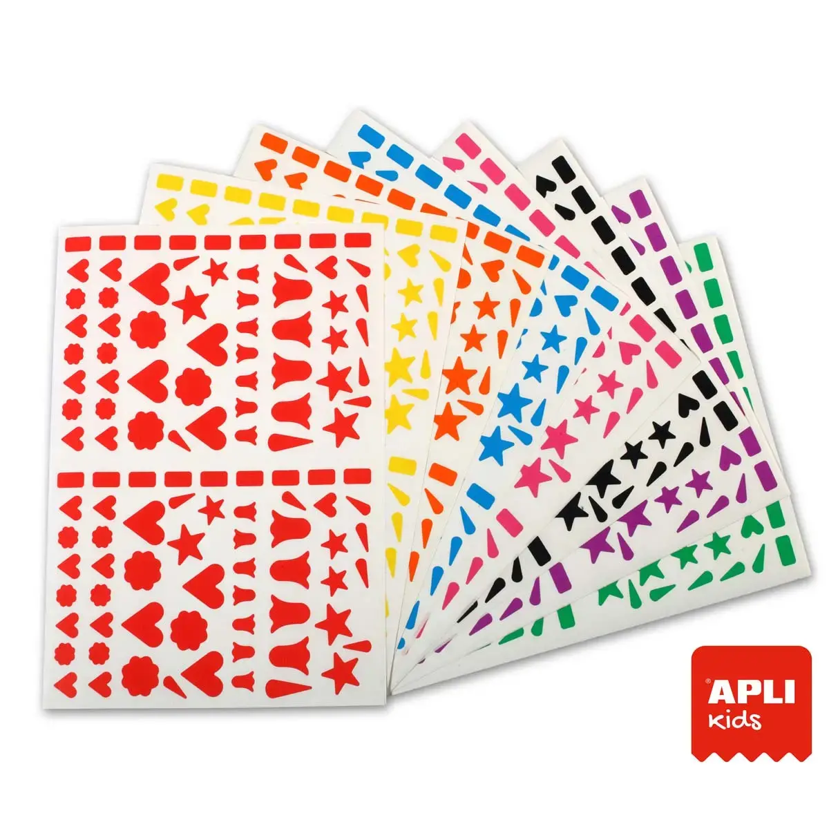 Pochette de 2016 gommettes c?urs et clochettes couleurs assorties - Apli photo du produit