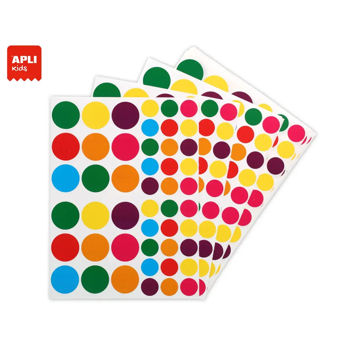 Gommettes enlevables rondes &Oslash; 19/30 mm couleurs assorties 20 feuilles photo du produit
