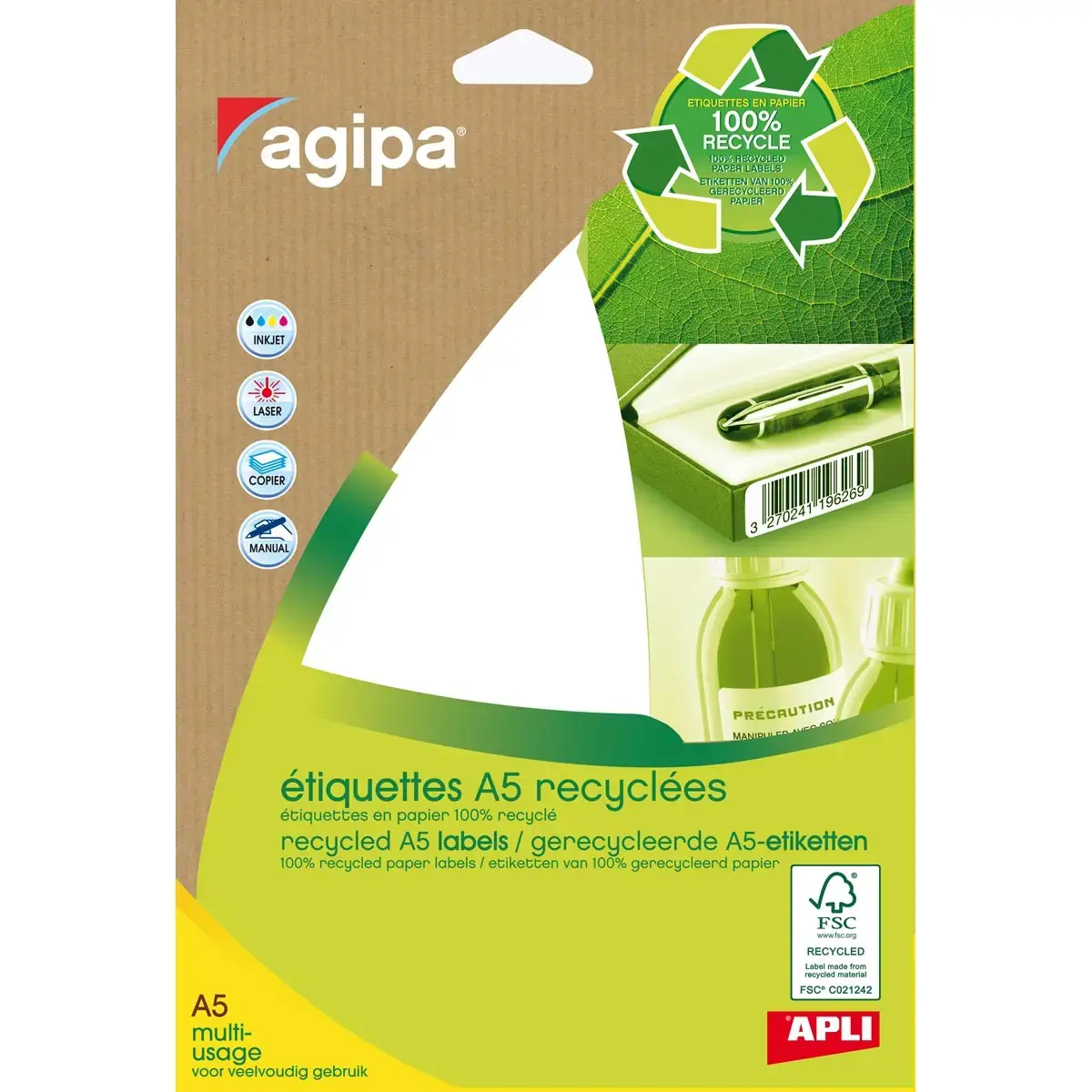 Etui 84 etiquettes blanches multi-usage 97 x 46 mm photo du produit