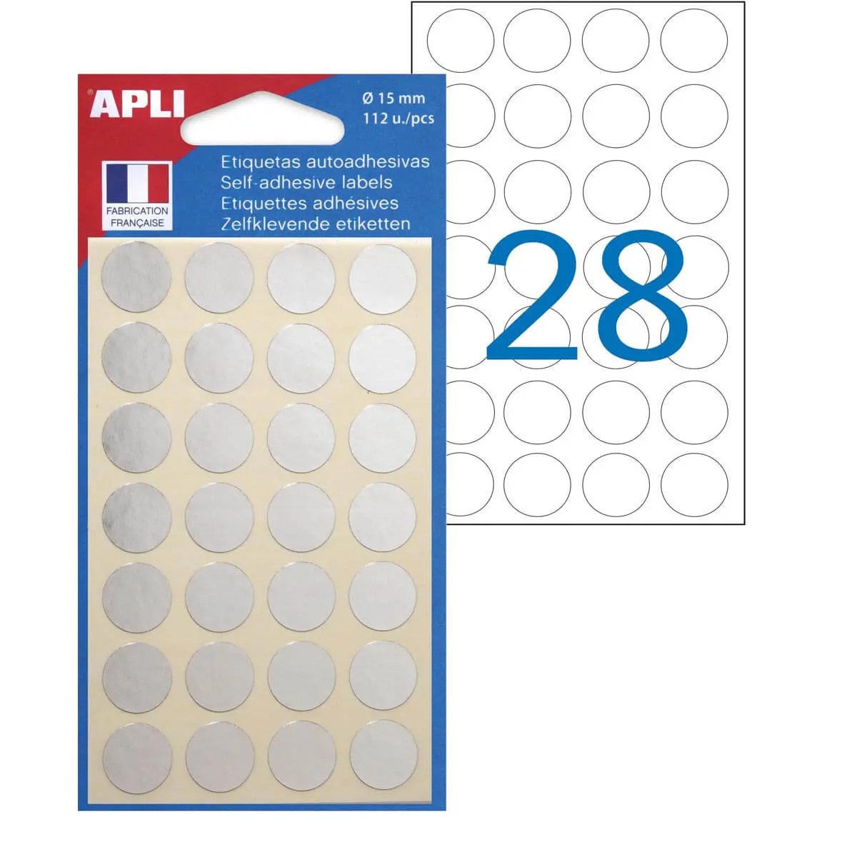 Pastilles argent Ø 15 mm 112 u. photo du produit