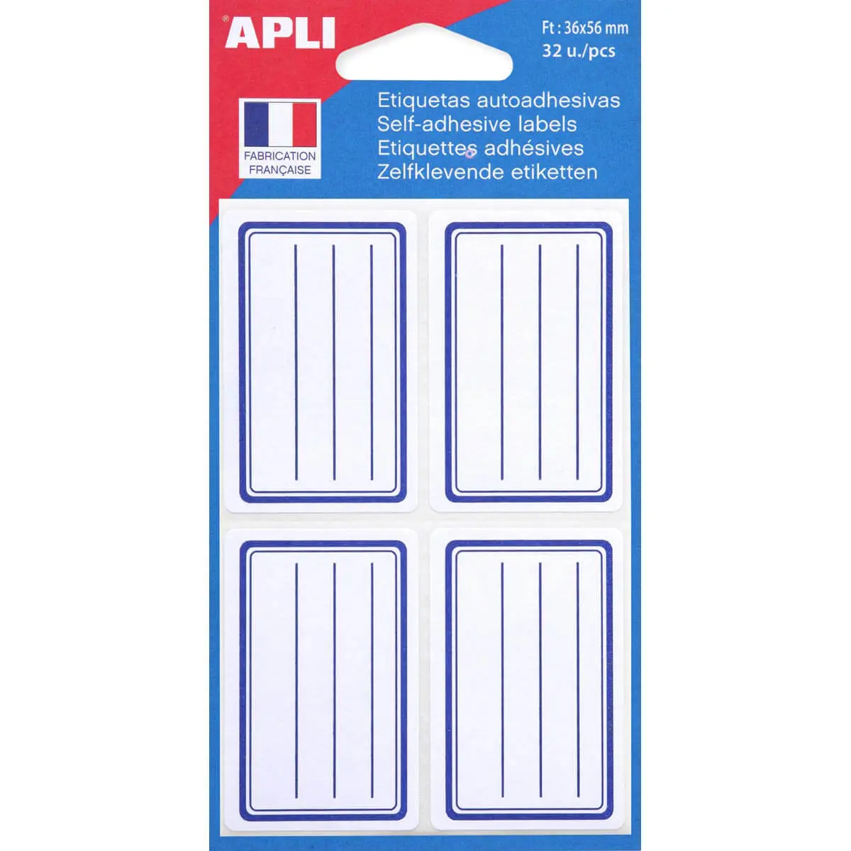32 Etiquettes scolaires - 36 x 56 mm - APLI photo du produit