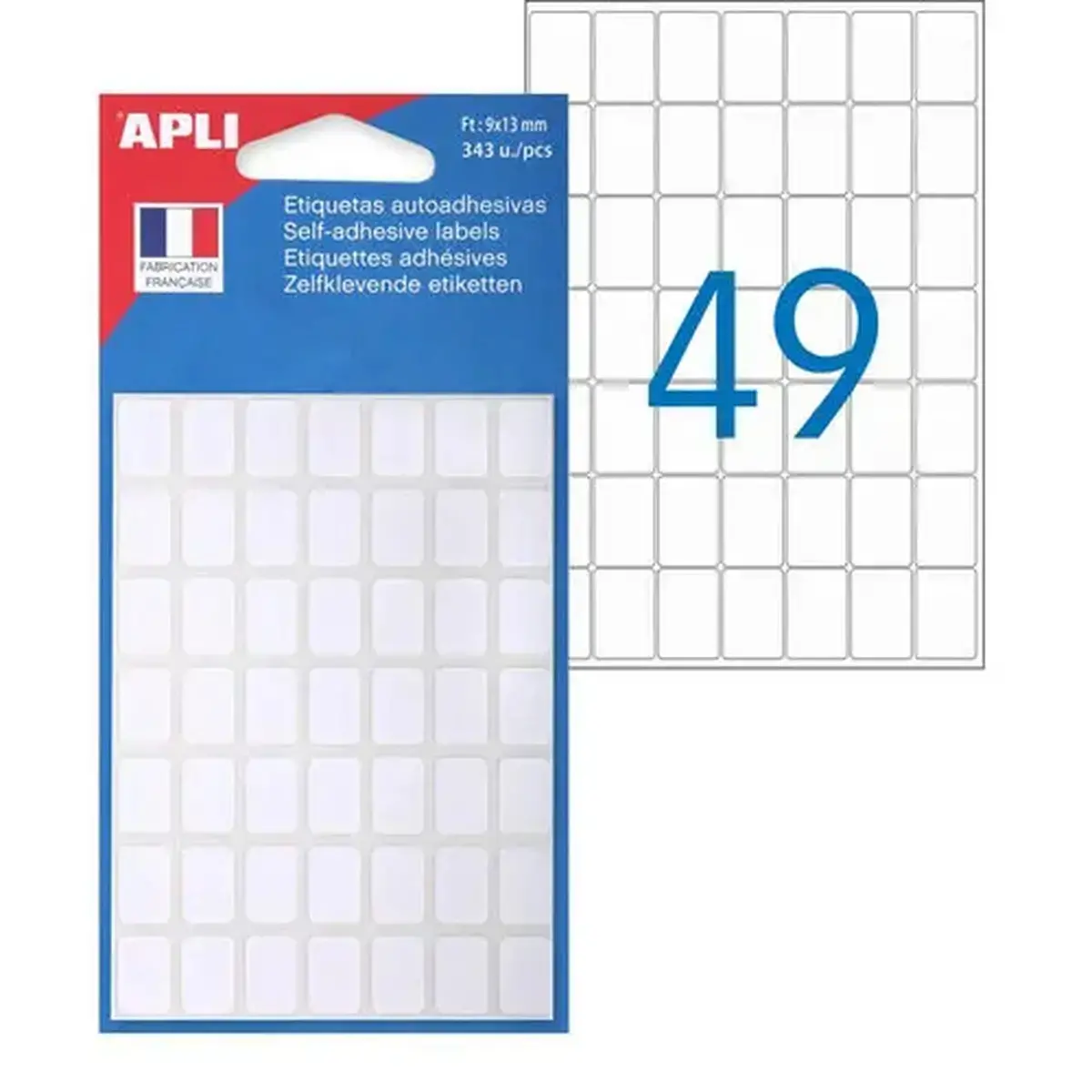 Etiquettes blanches 13x9 mm 343 u. photo du produit