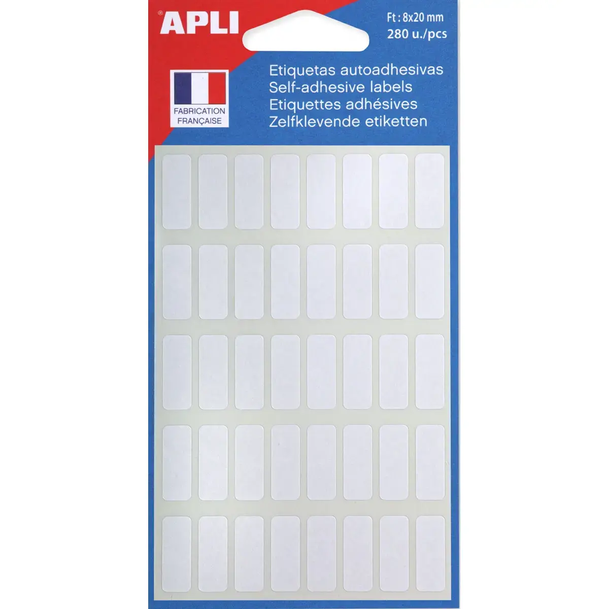 Etiquettes blanches 8 x 20 mm 280 u - Apli photo du produit