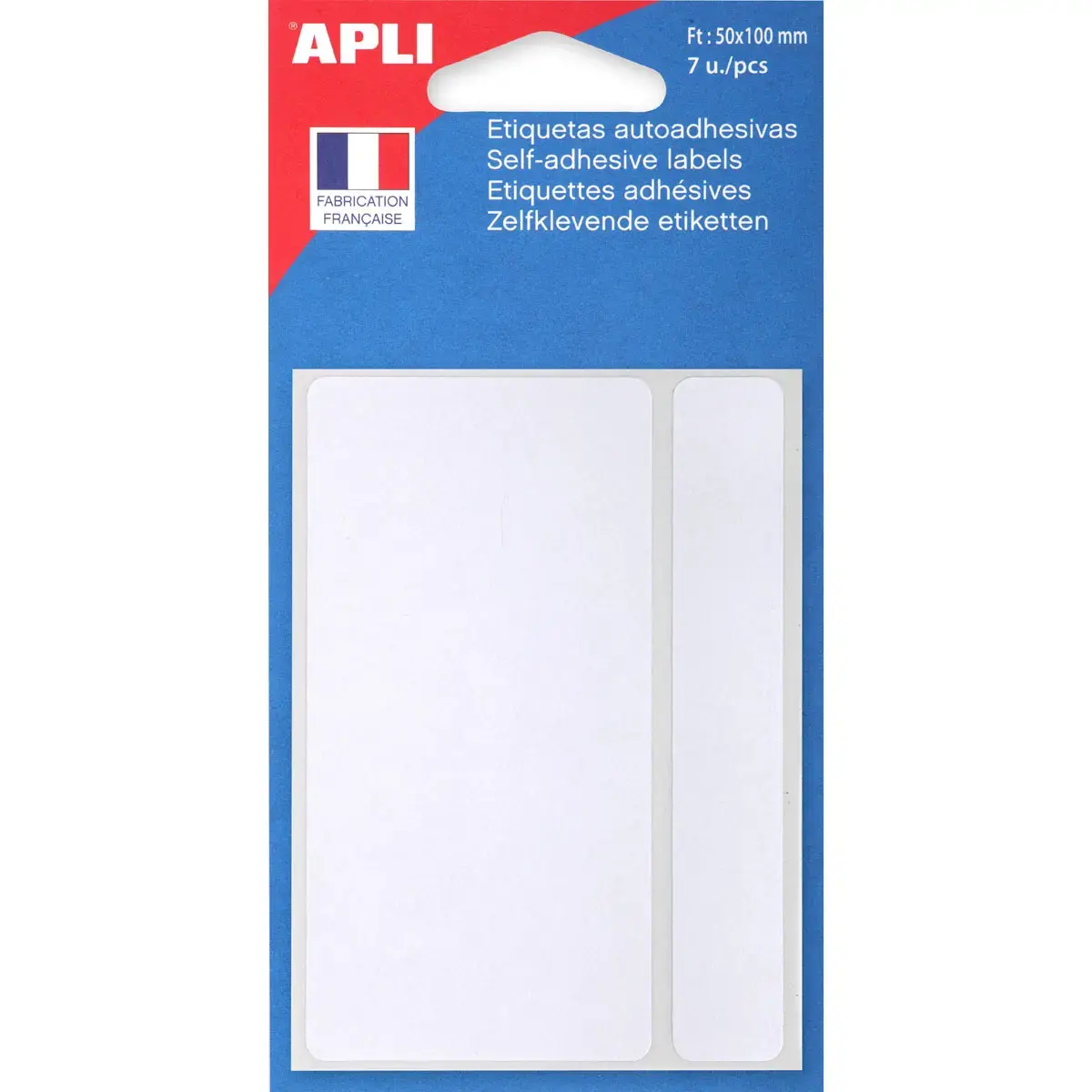 Etiquettes blanches 50x100 mm 7 u. photo du produit