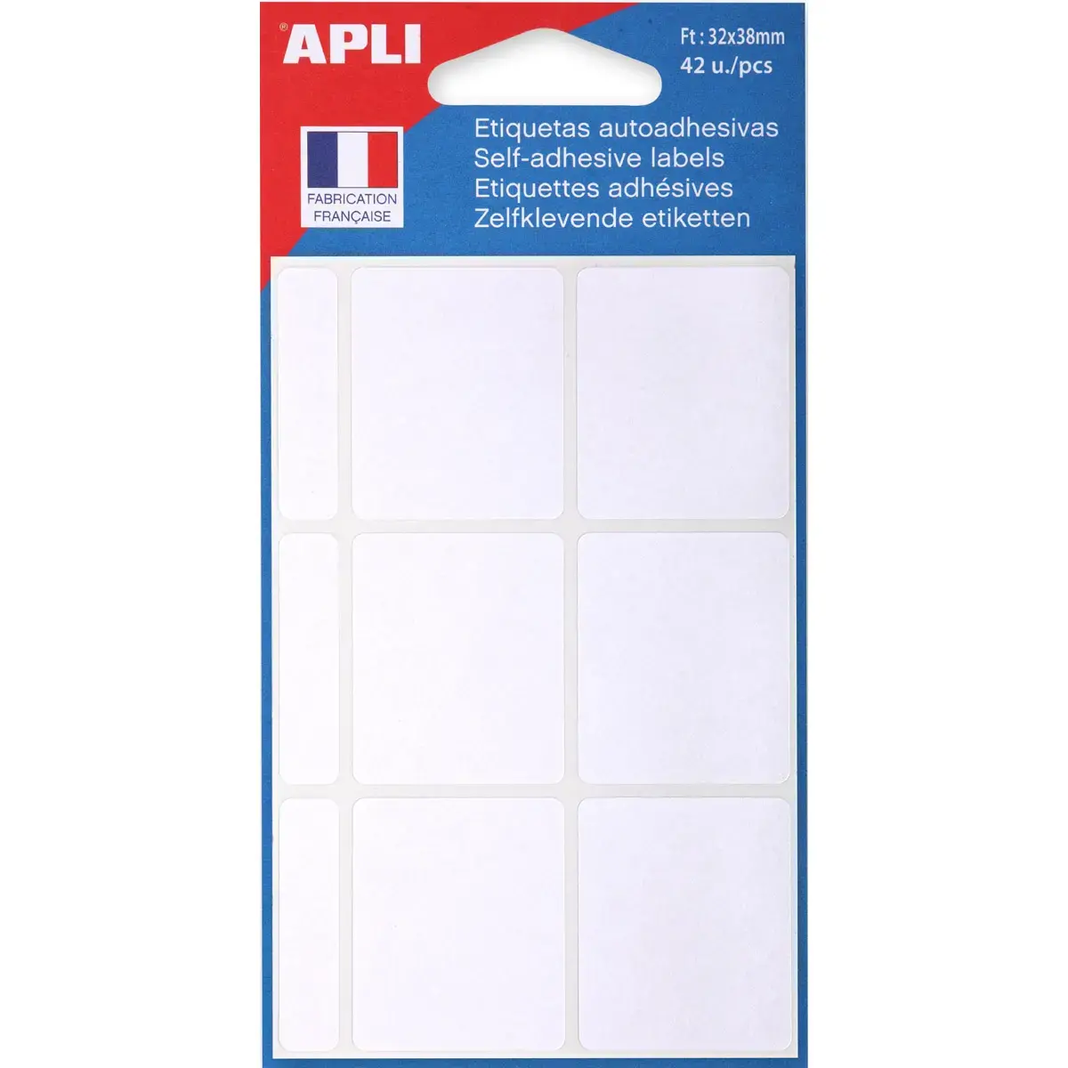 Etiquettes blanches 32 x 38 mm 42 u - Apli photo du produit