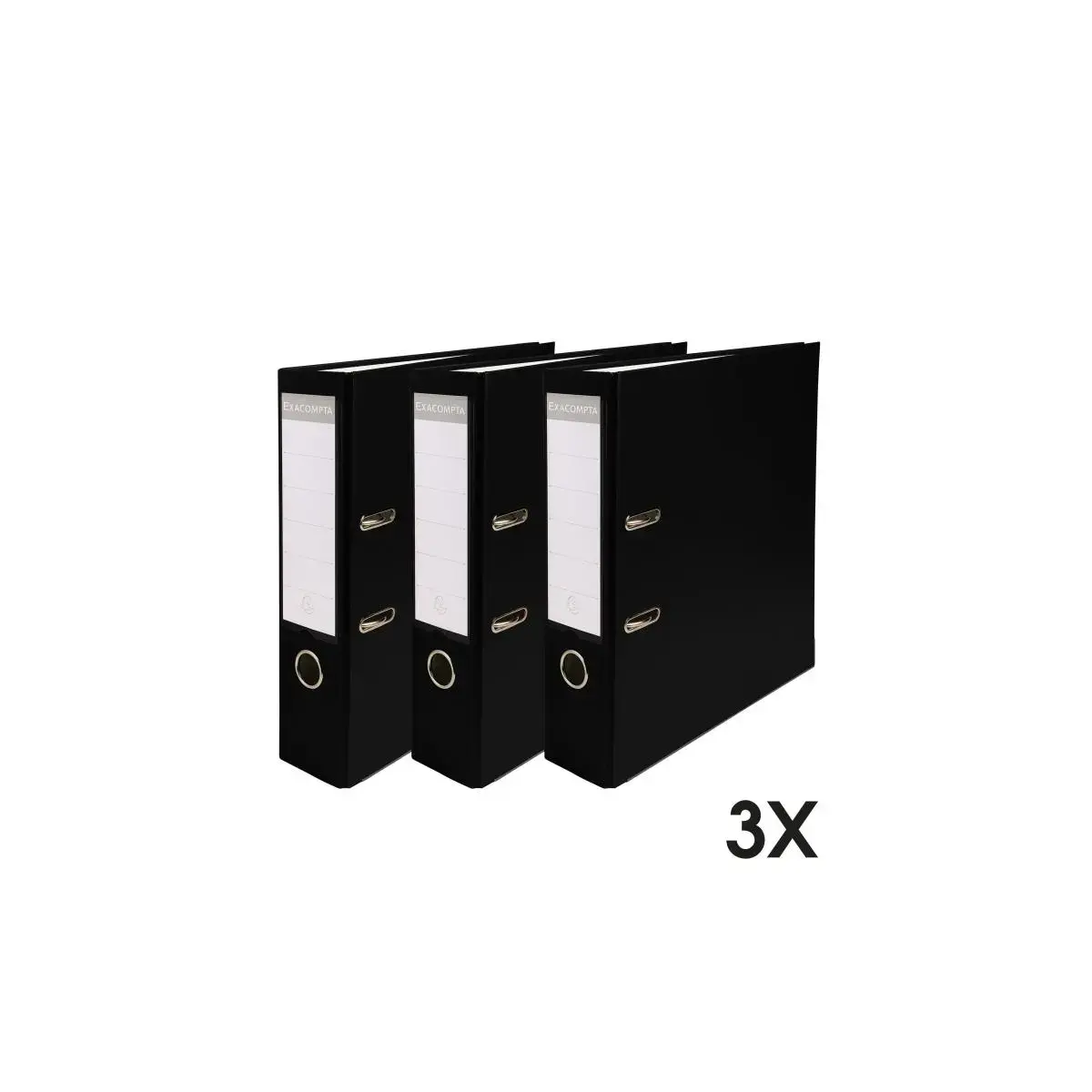 3 Classeurs &agrave; levier - Dos 80 cm - A4 - Noir - EXACOMPTA photo du produit