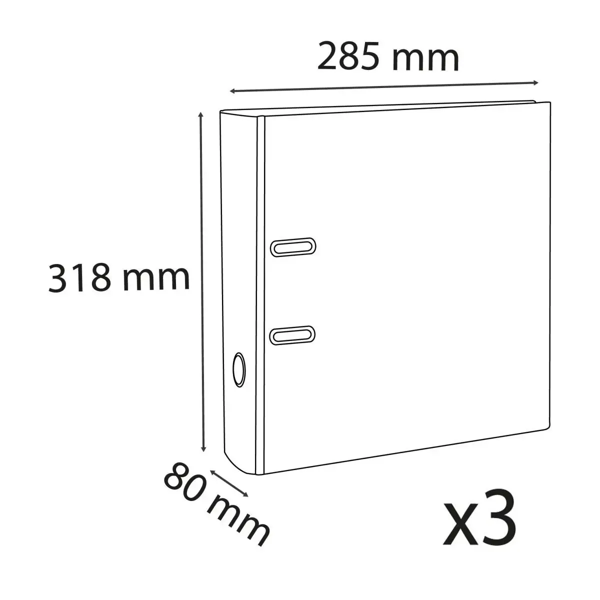 3 Classeurs &agrave; levier - Dos 80 cm - A4 - Noir - EXACOMPTA photo du produit