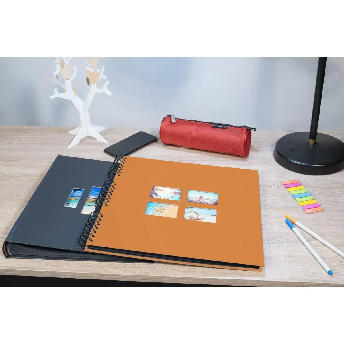 Album photos spirales - 60 pages - 32 x 32 cm - Orange - EXACOMPTA photo du produit