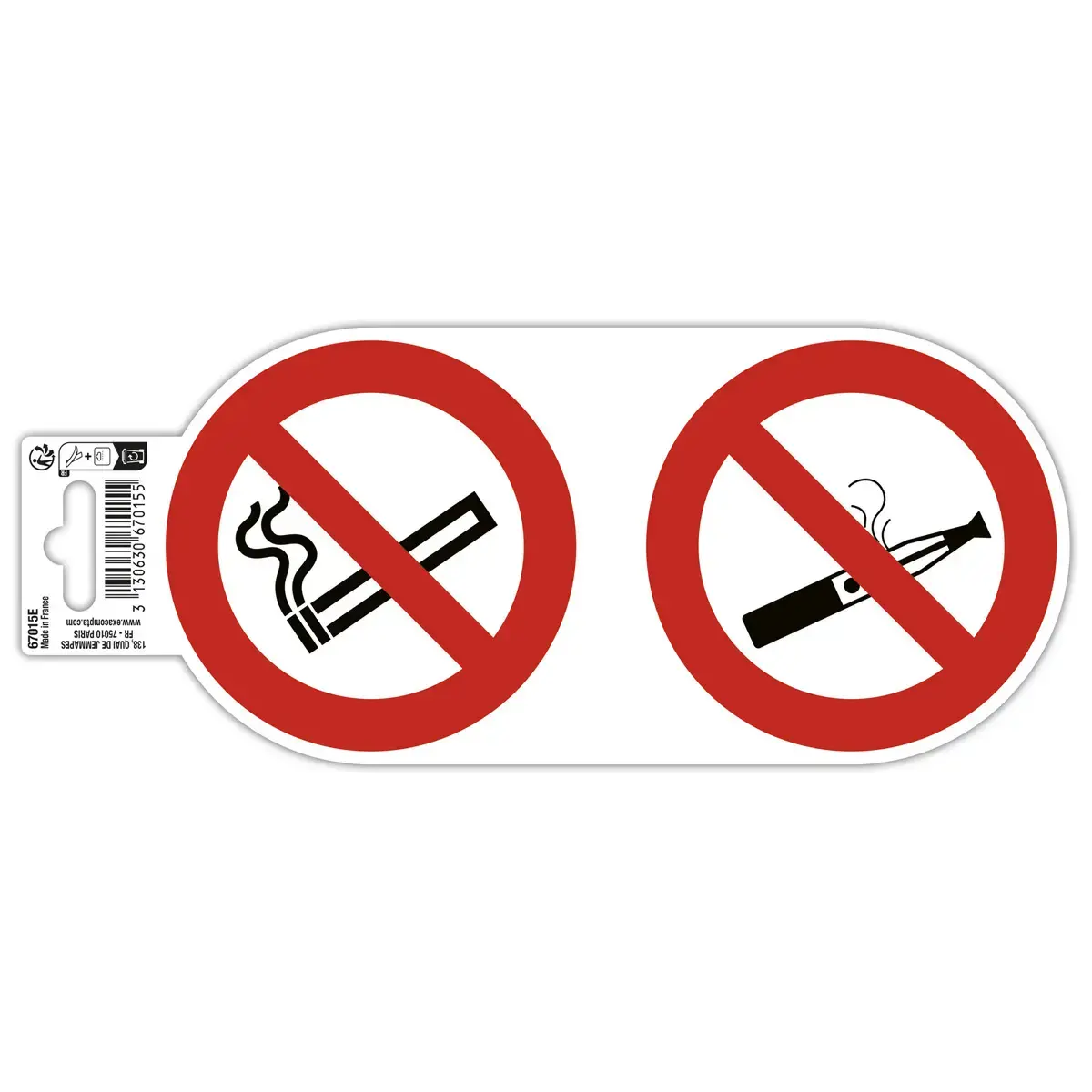 Pann adhesif interdit vapoter/fumer 10cm photo du produit