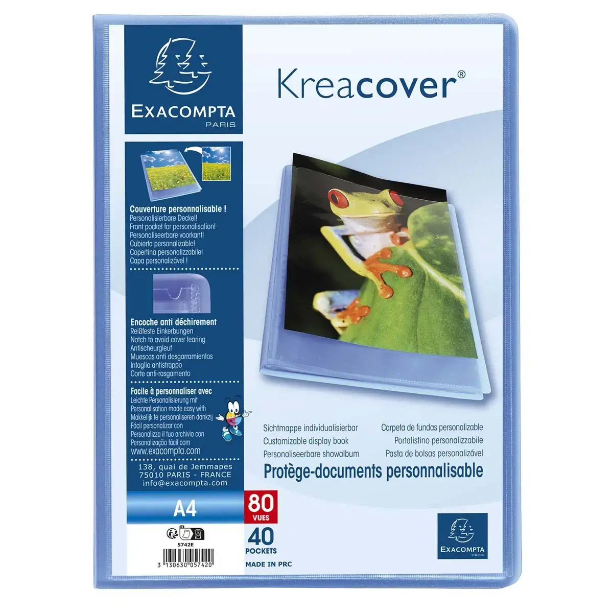 Porte vues perso. chroma KC A4 80V bleu photo du produit