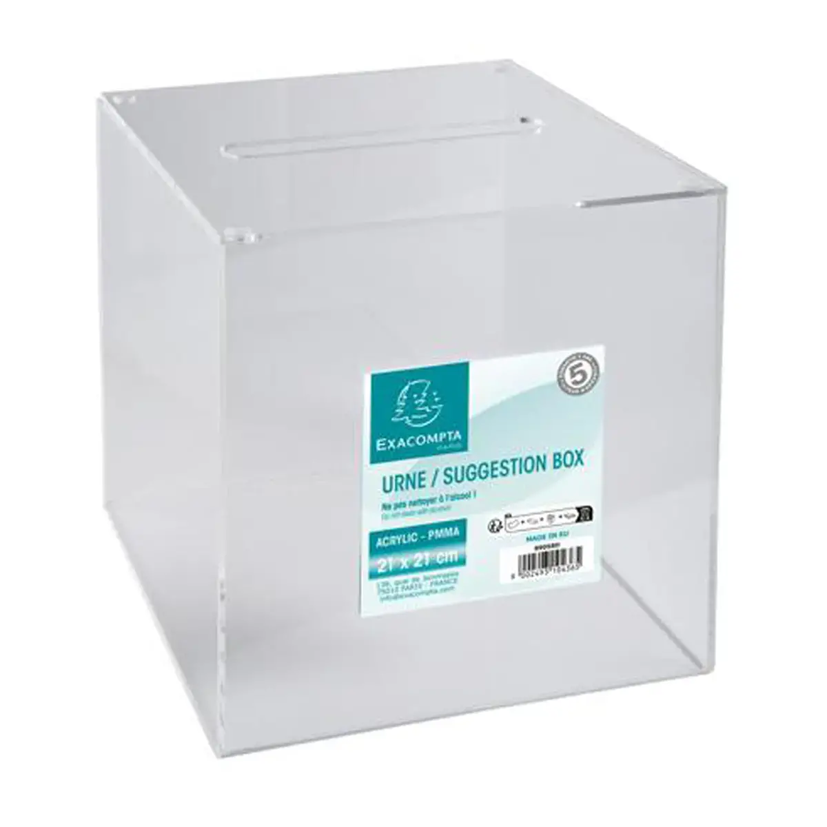 Urne transparente avec couvercle 21 cm photo du produit