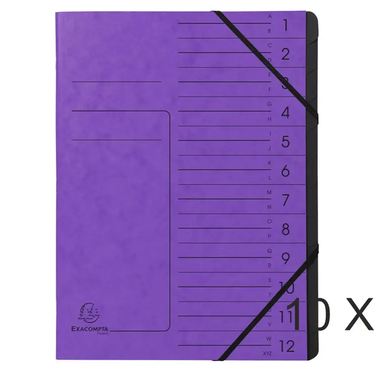 Trieur - 12 compartiments - Violet - EXACOMPTA photo du produit