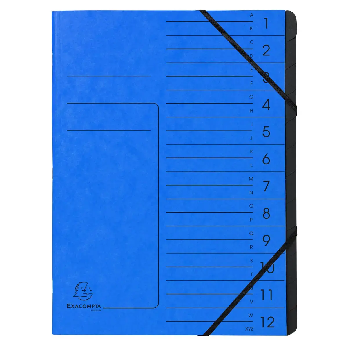 Trieur agrafe int. noir 12 comp. bleu photo du produit