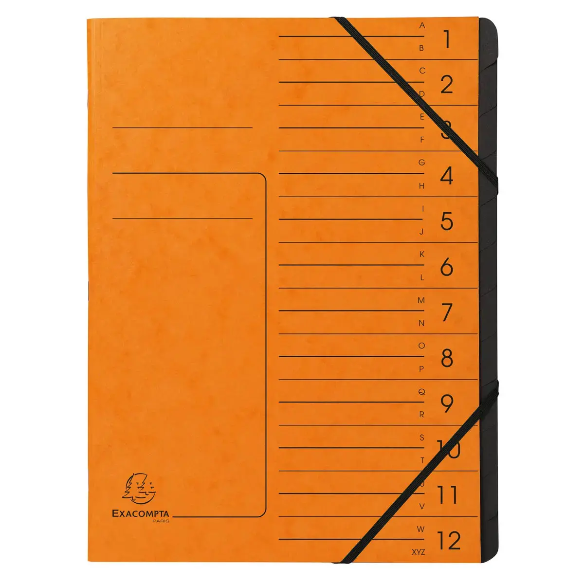 Trieur agrafe int. noir 12 comp. Orange photo du produit